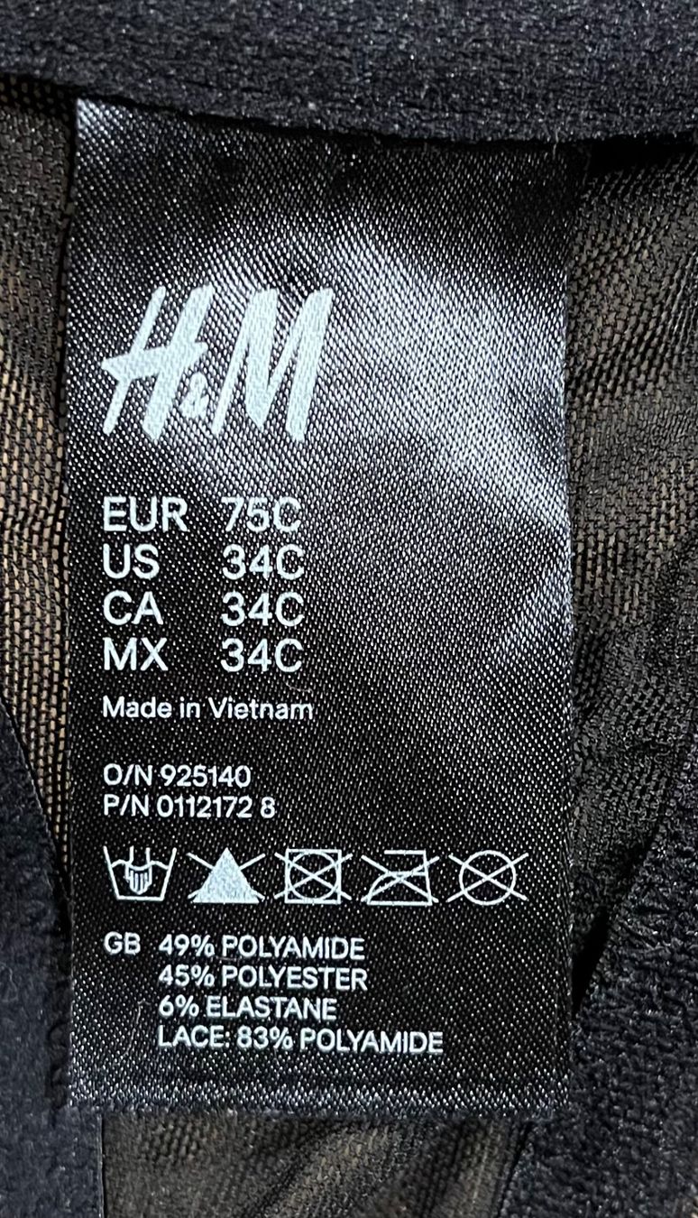H&M Altra biancheria intima: H&M BH - Grösse 75C - Schwarz – Usato da Altdorf UR venduto da Mini037 3