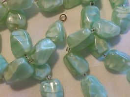 Top Vintage tschechische minzgrüne Halskette Collier, 50er