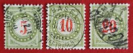 PORTO 15 - 19 TII 1X VOLLSTEMPEL BASEL BRIEFTRÄGER 1902