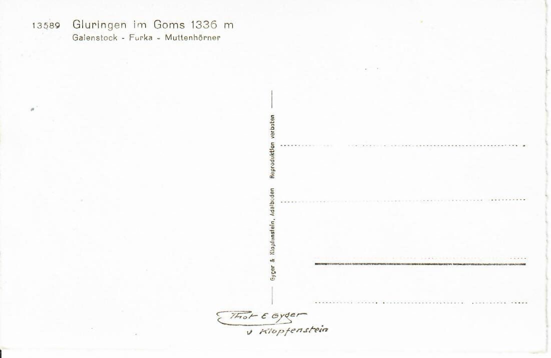 Cartoline postali: Gluringen im Goms – Usato da Hochdorf venduto da Ziegel-16 1