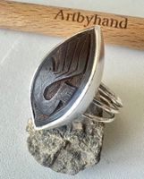 Vintage Silberring Unikat – Horn, Symbolik, Navetteform
