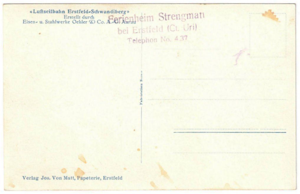 Cartoline postali: Erstfeld - Luftseilbahn Schwandiberg – Usato da Binningen venduto da Mountainrider 1