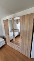 Kleiderschrank Eicheoptik hell mit Spiegeln 4 Türen