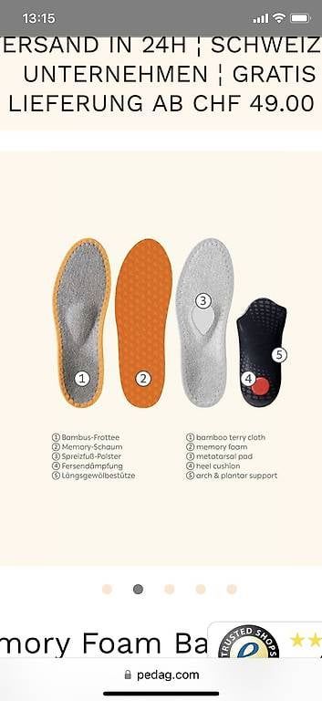 Scarpe da uomo: Pedag Outdoor + Sneaker Einlegesohlen Gr. 41 – Usato da Zug venduto da julialbi 2