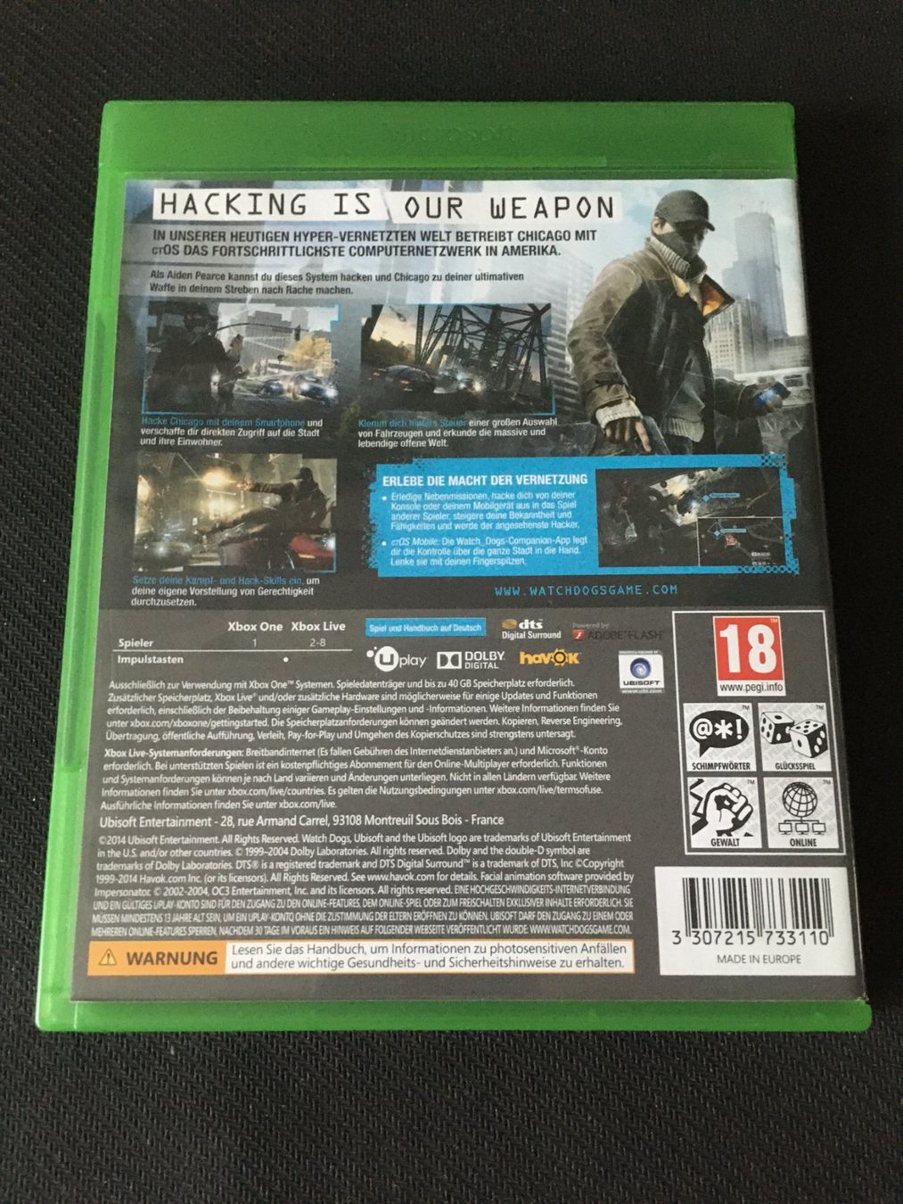Microsoft Spiele: Watchdogs für Xbox One – Gebraucht aus St.Gallen von sjosjo 1
