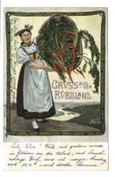 Gruss aus dem Rüebliland (AG) Tracht - Rüebli-Korb - 1904