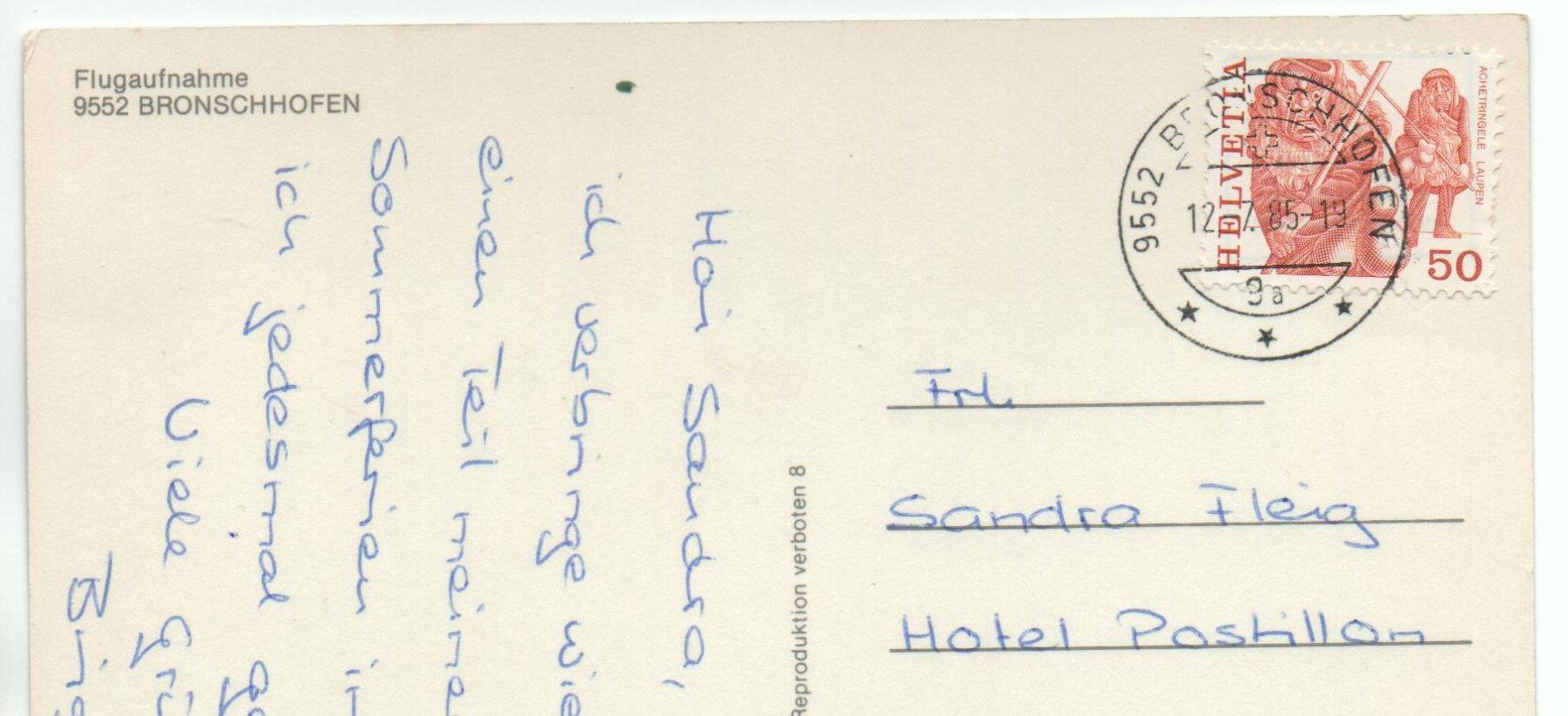 Cartoline postali: BRONSCHHOFEN Flugaufnahme – Usato da Jona venduto da philajona 1