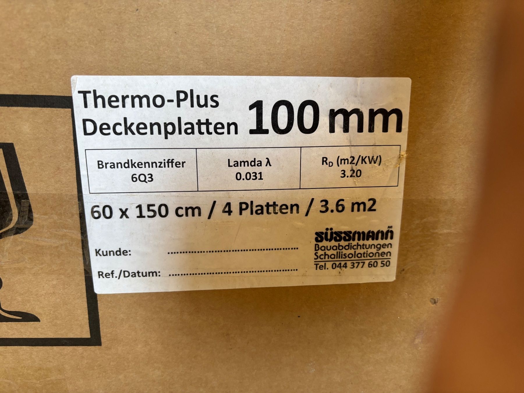 Matériau de remplissage: Thermo-Plus Deckenplatten  100 mm 1500x600mm ca. 10,60m2 – D'occasion à Winterthur par ReUse_Baumarkt 7