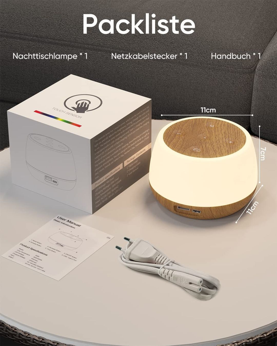 Lampen: Nachttischlampe Touch Dimmbar mit 20W Ladefunktion – Neu und originalverpackt aus Nuglar von SaleRitter 1