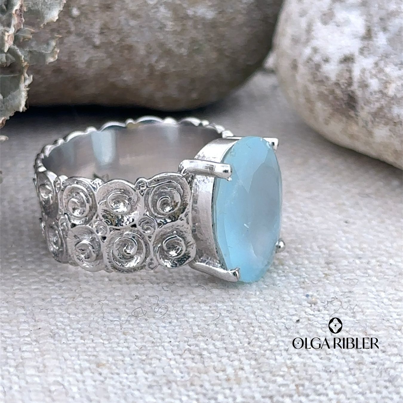 Olga Ribler Anelli: Aquamarin Silber Ring 925 Grösse 54 – Nuovo (secondo la descrizione) da Luzern venduto da Schmuckoutlet 4