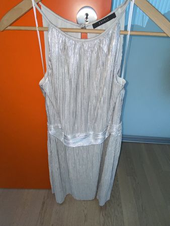 Cocktailkleid Silber ärmellos Esprit NEU Grösse S