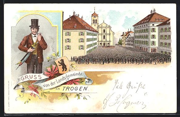 Cartes postales: Litho Trogen, Versammlung der Landsgemei – D'occasion à Berlin par bartko-reher