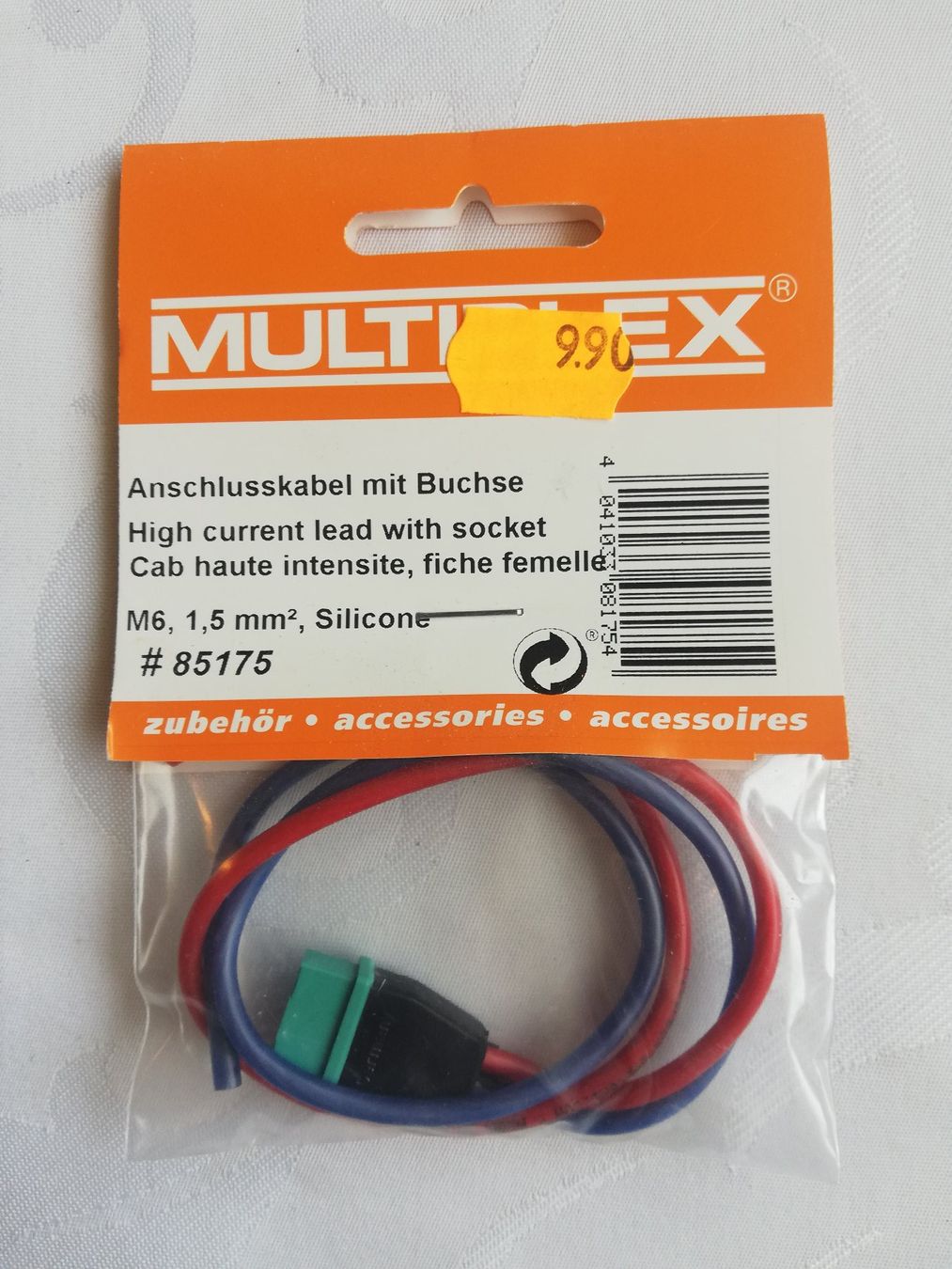 Multiplex Modellismo RC: Multiplex Anschlusskabel mit Buchse (M6) – Nuovo e nell'imballaggio originale da Flüh venduto da AMS-Modellbau