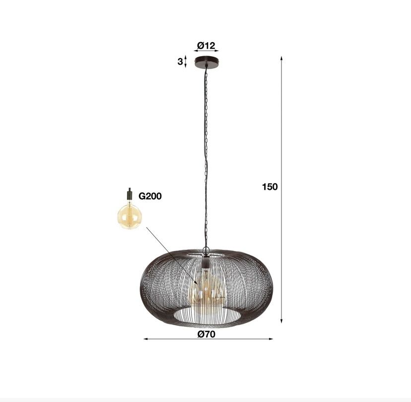 Lampadari & plafoniere: Hängeleuchte Rippberg, schwarz, einflammig – Nuovo e nell'imballaggio originale da Luzern venduto da cindy910 2