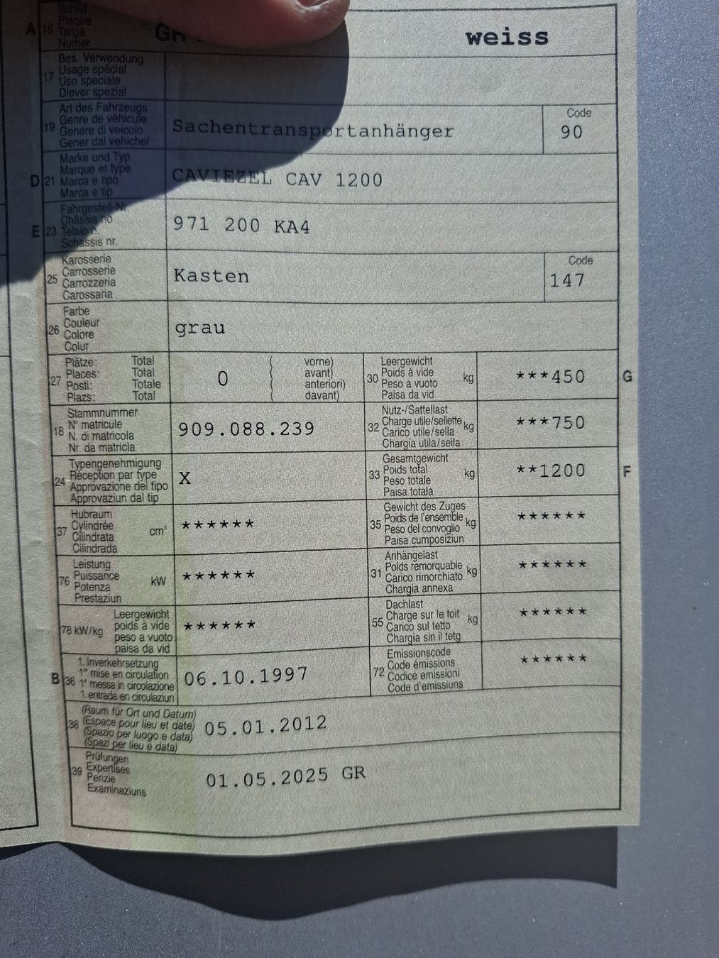 Anhänger: Caviezel CAV 1200 – Gebraucht aus Gossau SG von stefanscherrer 3