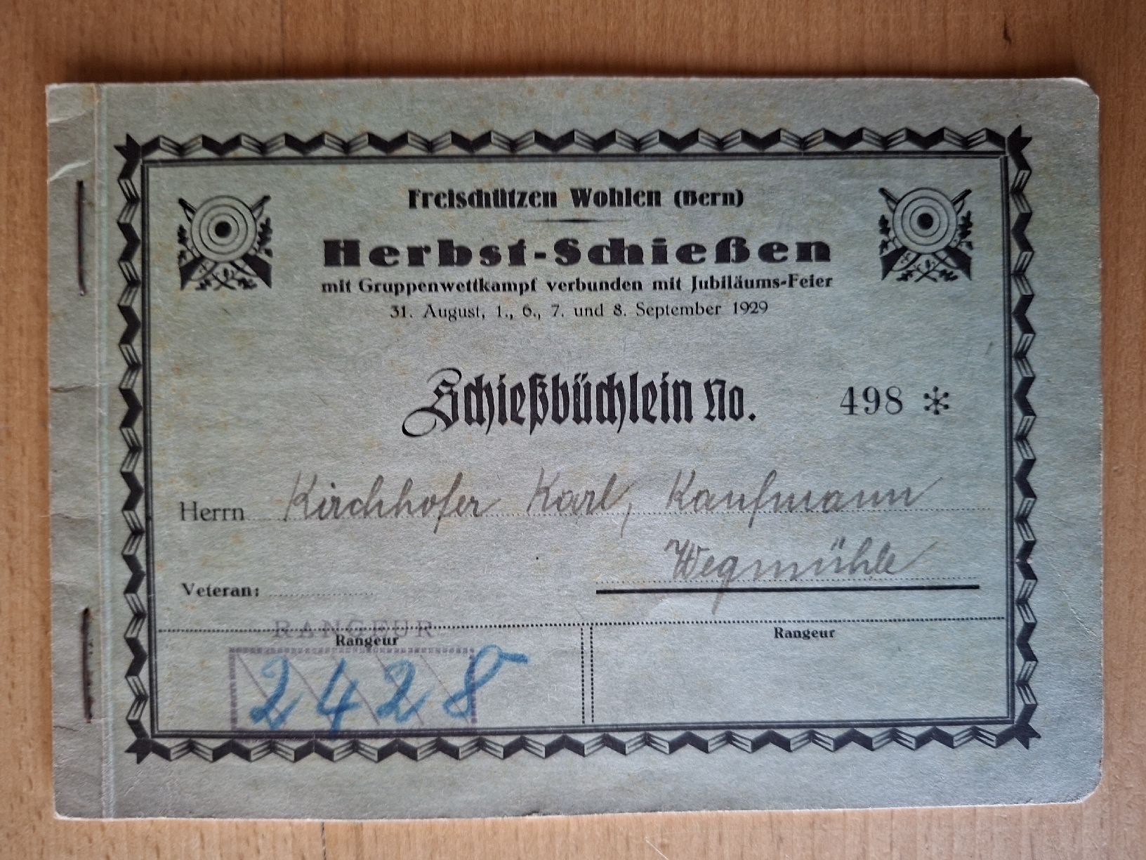 Documenti: Antikes Schiessbüchlein von 1929  – Usato da Schwanden Sigrisw venduto da len_9yqg