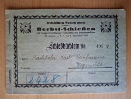 Antikes Schiessbüchlein von 1929 