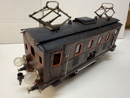 Märklin Spur 1, E-Lok, 2-achsig, braun, Blech
