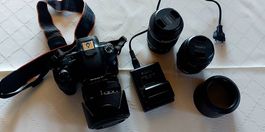 Sony Alpha 58 mit 3 Objektiven