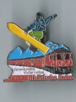 Plaquettes & Badges: Rhätische Bahn Pin, Snowboarder – D'occasion à Zürich par t24_de