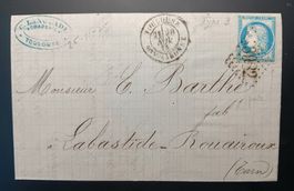 FRANKREICH TOULOUSE - TARN, MIT SPEZIALSTAMPEL 1875