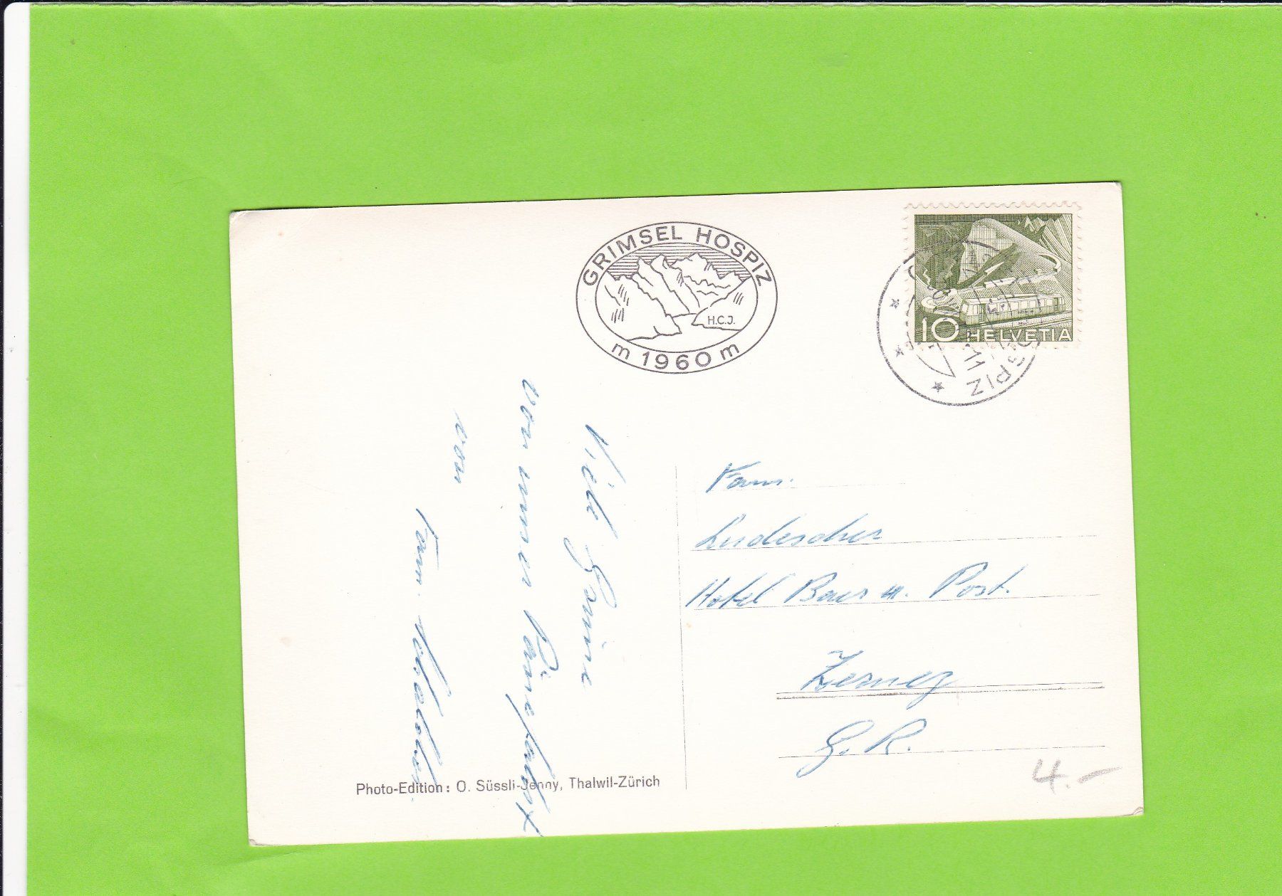 Cartoline postali: Grimsel-Hospiz – Usato da St. Peterzell venduto da neckertal 1