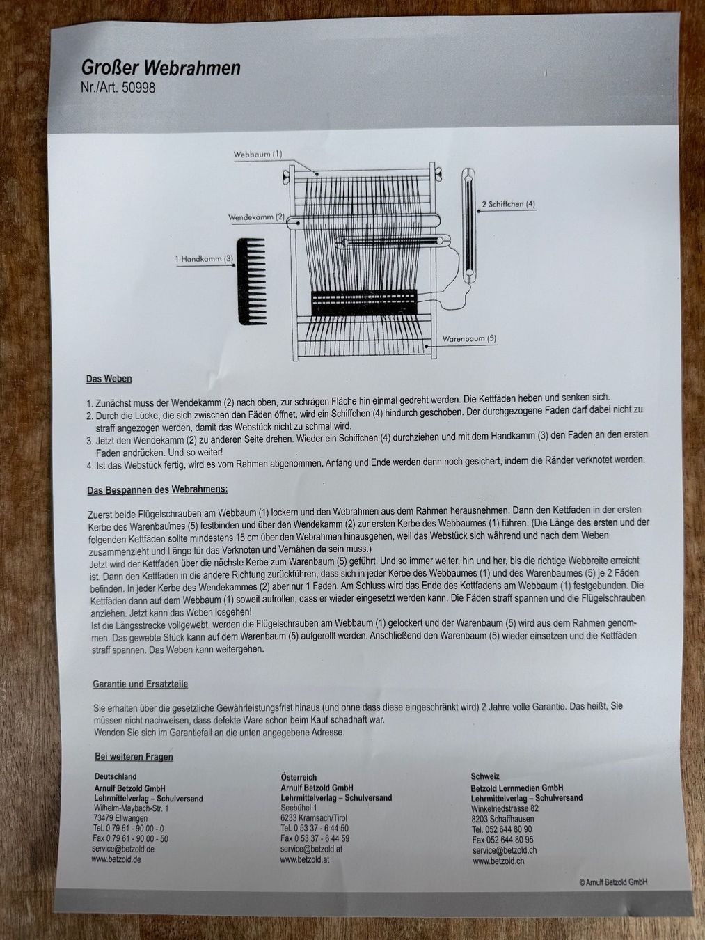 Webrahmen: Webrahmen zu verkaufen – Neu und originalverpackt aus Saanen von aom01 1
