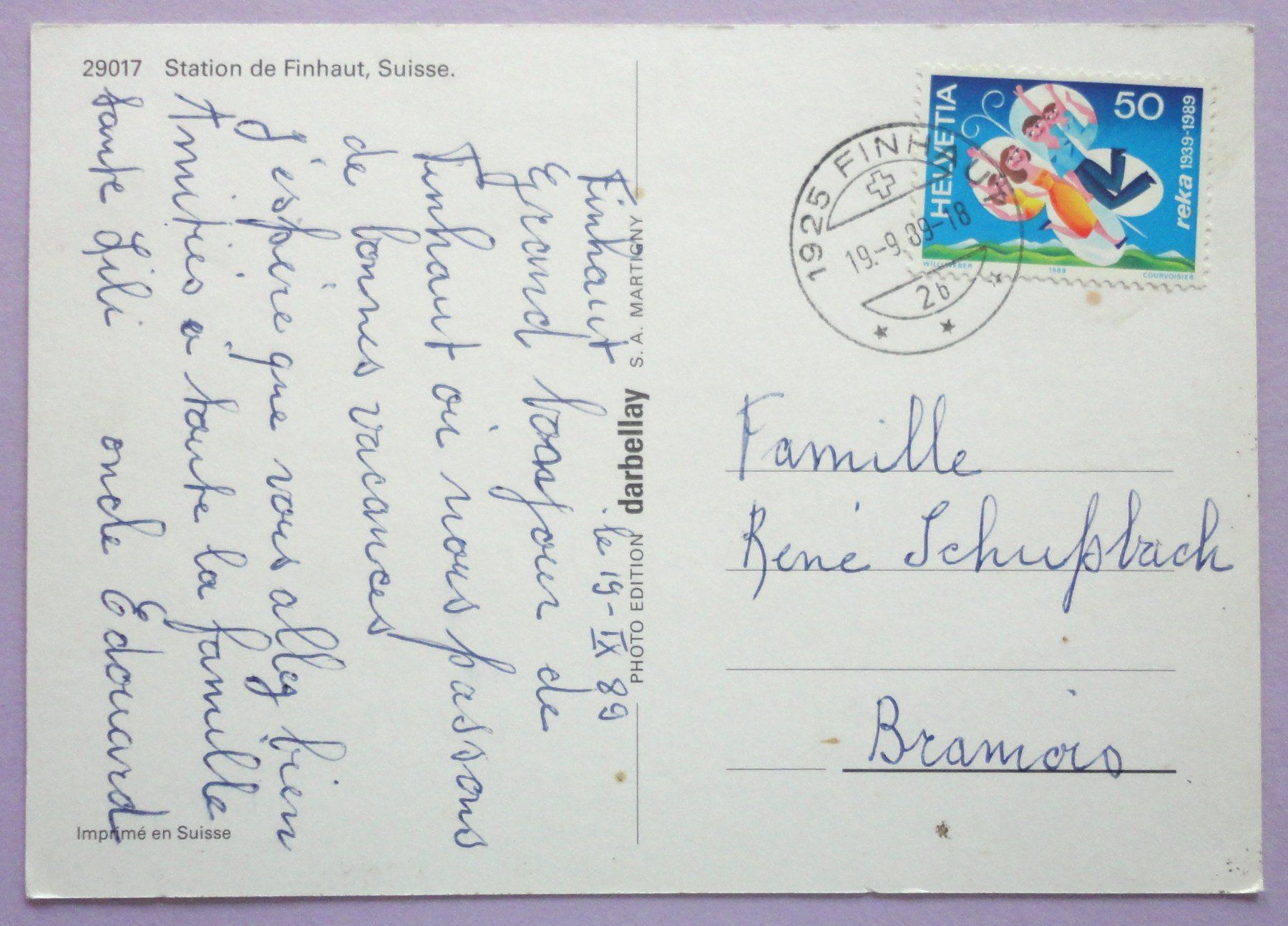 Cartoline postali: Station de Finhaut – Difettoso da Fétigny venduto da Billy2miny 1