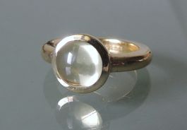 LUCAS JACK vergoldeter Silber 925 Citrin Fingerring  Gr. 55