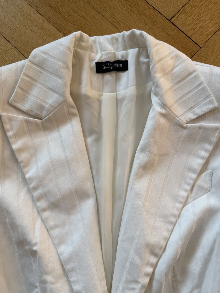 Jacken: Veste blanche de tailleur / blazer rayé Sinequanone T.38 – Gebraucht aus Lausanne von Stephaniesdressing 2