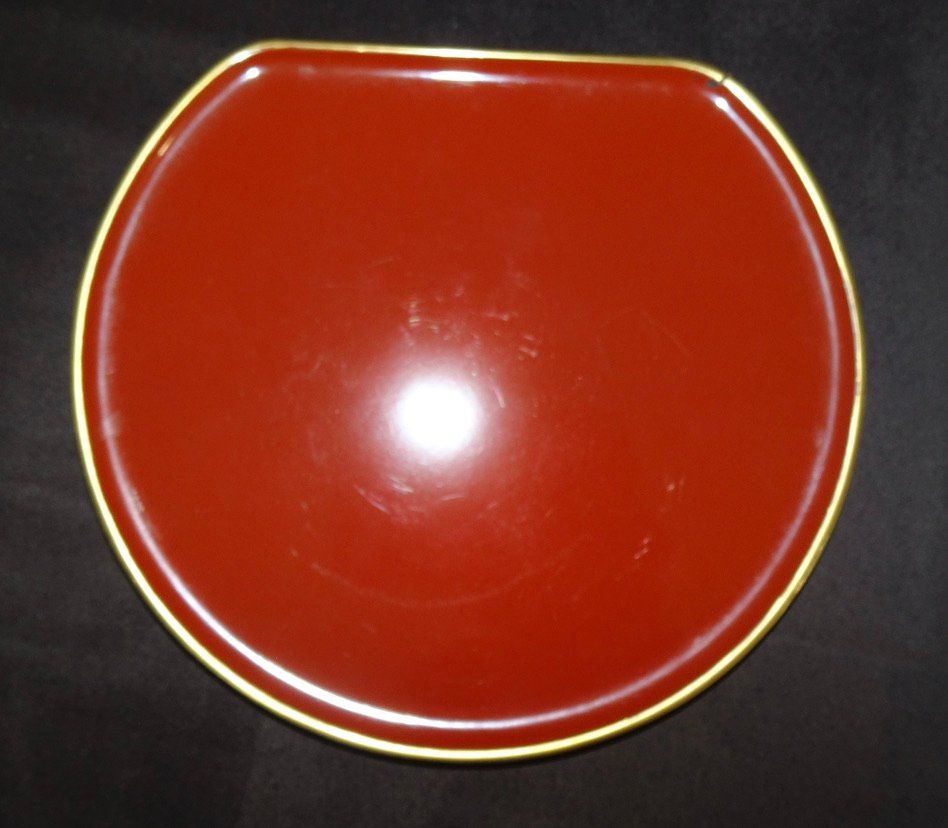 Teller: Petite assiette orange, bordure dorée – Gebraucht aus Châtelaine von fil_7lqg