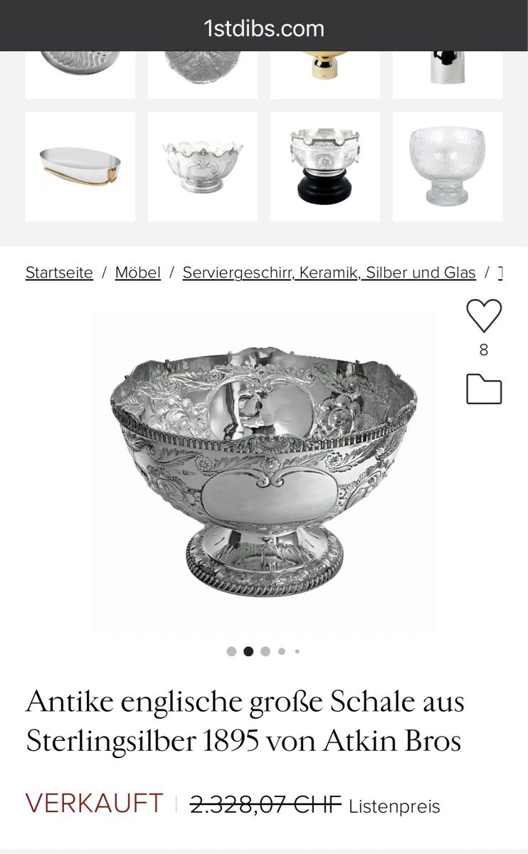 Ciotole: Antike Silberschale, England, 1900, Sterling Silber – Usato da Zürich venduto da DawaChi 8