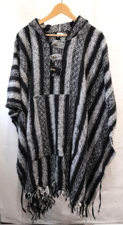 SALE Poncho Cape mit Kapuze Baumwolle aus Nepal