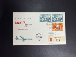 BOAC Erstflugbrief Zürich - Auckland 1965