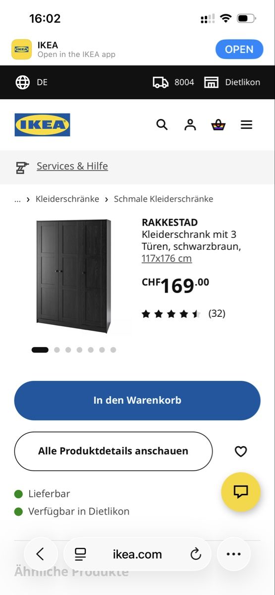 Ikea Armoires: Black wardrobe  – D'occasion à Zürich par ctm_kmf2 7