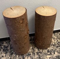 Holzstamm Dekoration natur 2 Stücke
