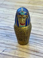 Ägyptische Urne, Pharao Deko, Gold und Blau, Vintage Style