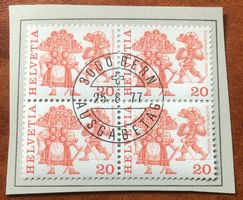 4 er Block Nr.596 mit Papier Stempel Bern   