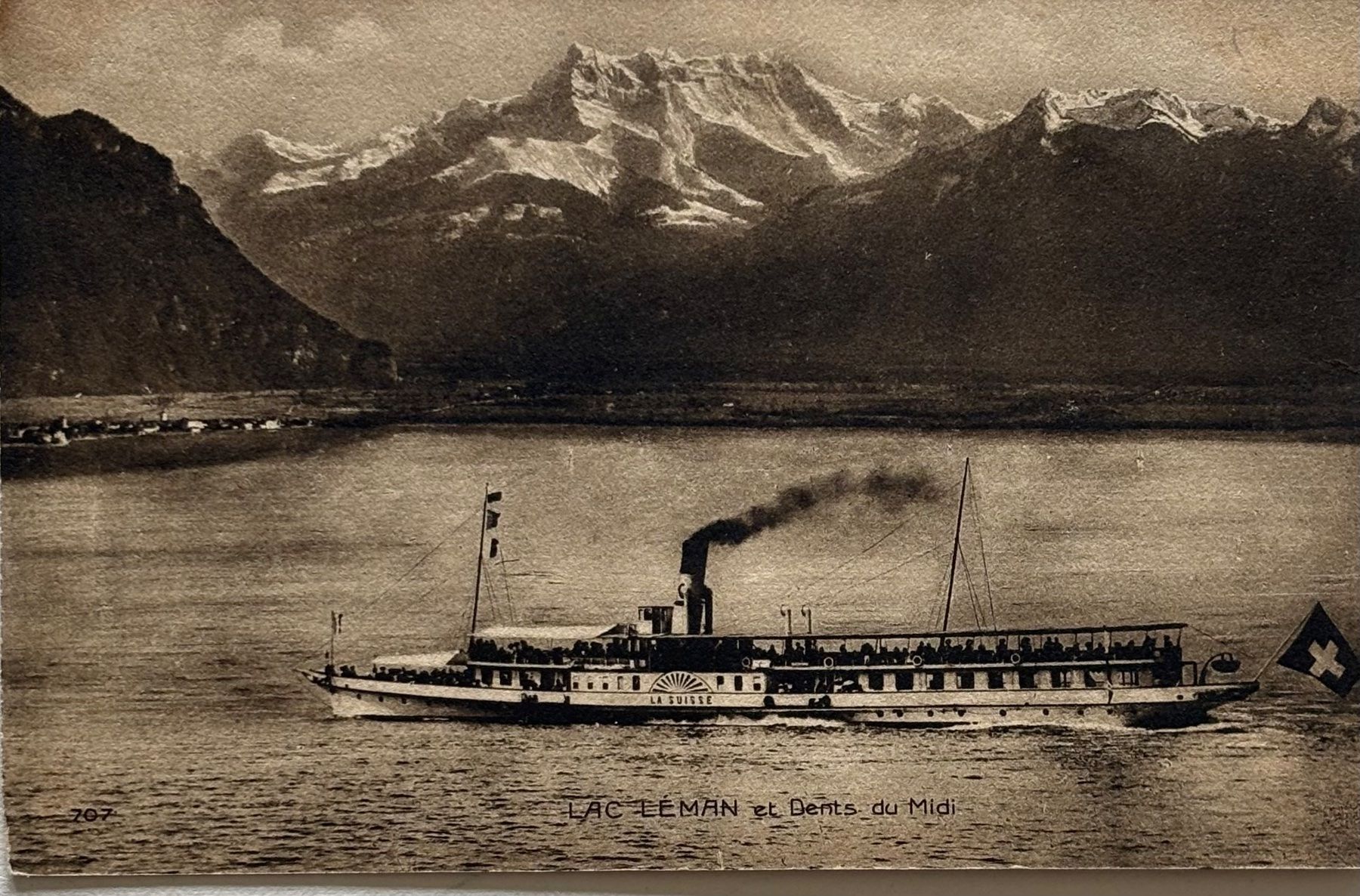 Cartoline postali: Lac Leman, Schiff, Dampfschiff La Suisse – Usato da Frauenfeld venduto da Merk52