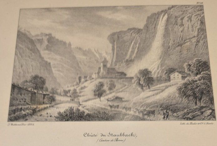 Lithografie Chûte du Staubbach Canton de Berne Hasler Baste (Gebraucht ...