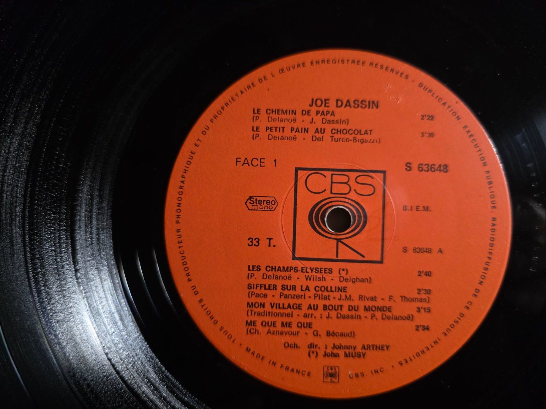 Dischi in vinile: LP: Joe Dassin - 1969 - CBS S 63648 – Usato da Walterswil BE venduto da Lonitti 6