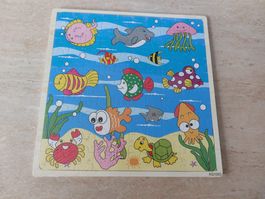 Puzzle bois monde marin pour enfant