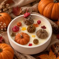Deko Kerze Herbst mit Igel 