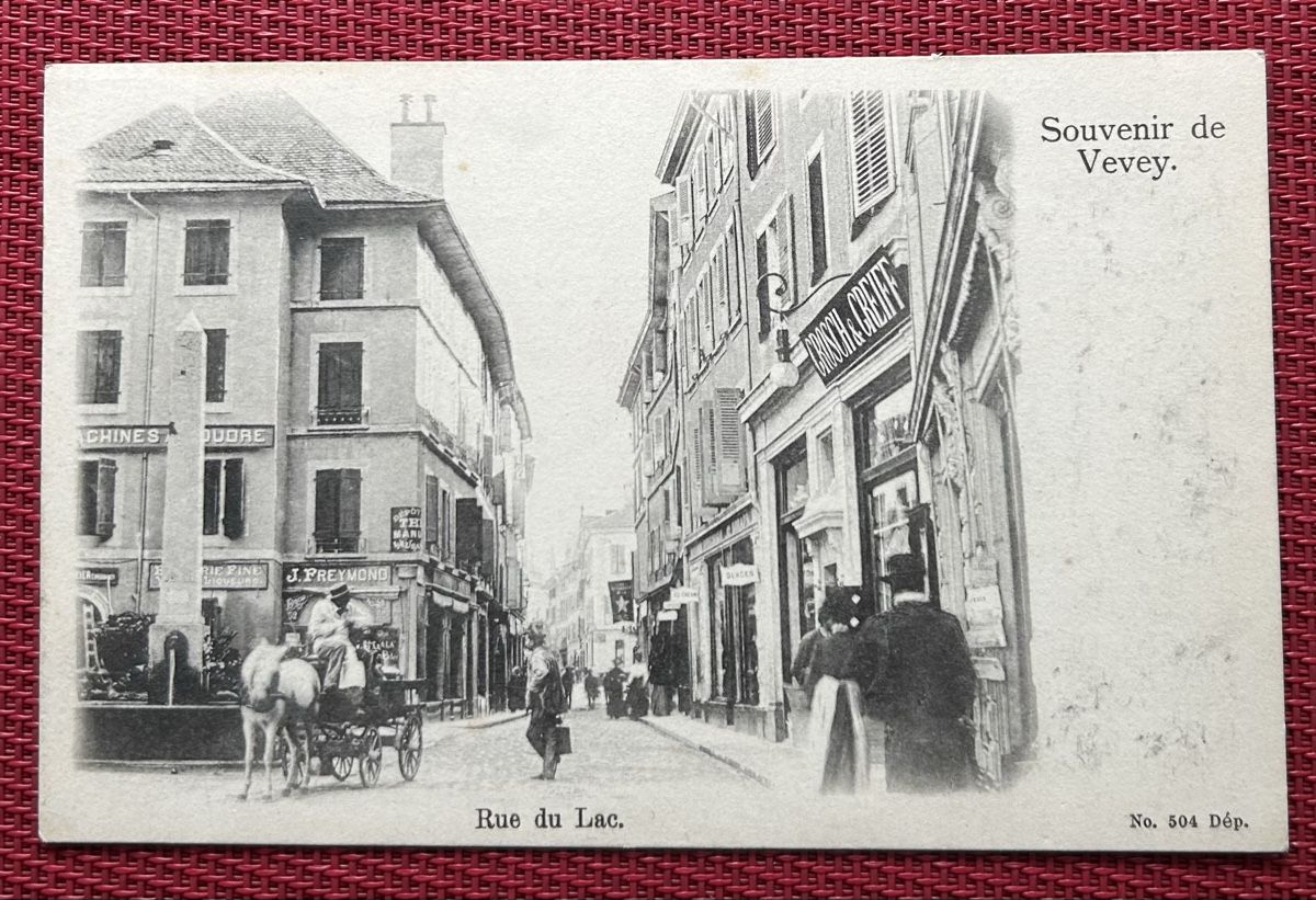 Cartoline postali: Souvenir de Vevey  – Usato da Horw venduto da Tellbub