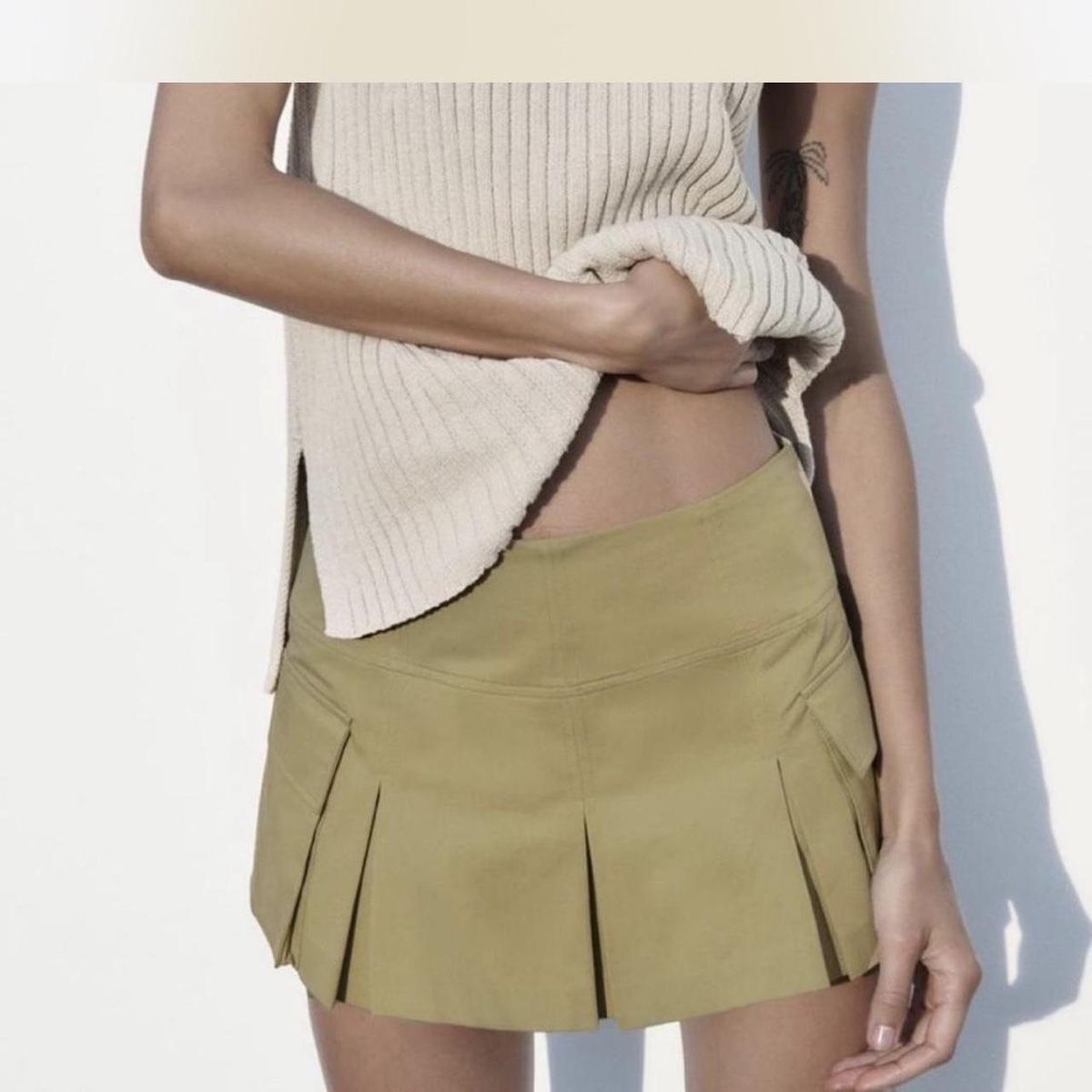 Zara Gonne: Khaki Cargo Minirock – Usato da Luzern venduto da champagnelaury 4