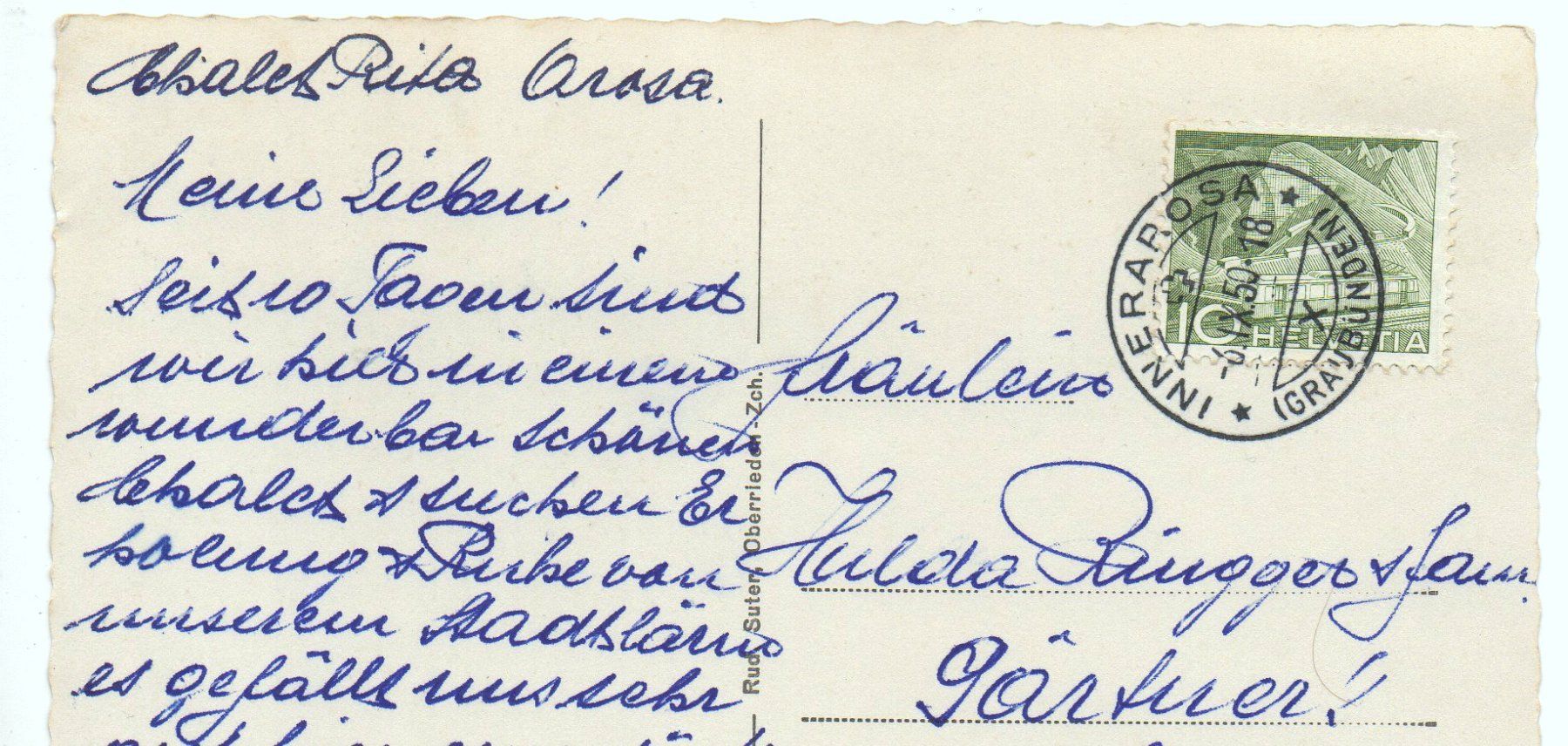 Cartoline postali: AROSA No. 3434 – Usato da Jona venduto da philajona 1