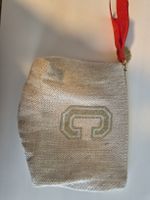Kosmetiktasche Clarins beige mit Glitzer neuwertig