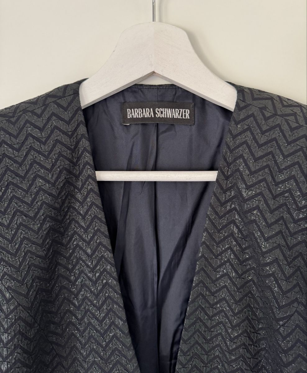 Jacken: Barbara Schwarzer Blazer Gr. 36 schwarz Glitzer Abendblazer – Gebraucht aus Flumenthal von Krajan 2