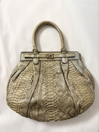 Edle Zagliani Python Handtasche, echtes Leder, zeitlos elega