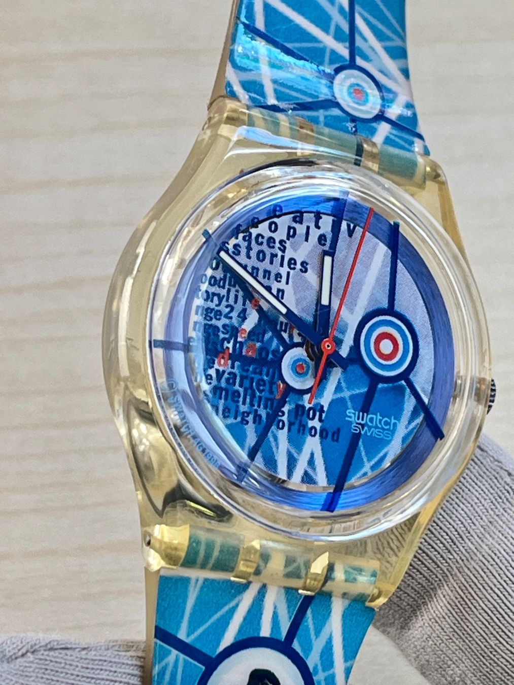 Swatch Orologi: Swatch Uhr, Blau/Weiss – Usato da Grenchen venduto da chththl 5